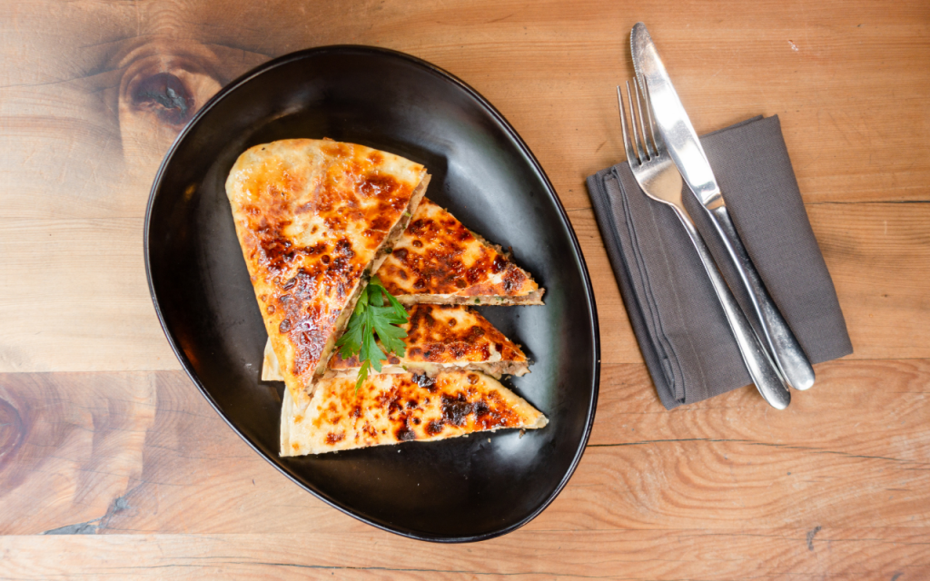 veggie Apple, Caramelized Onion and Spinach Quesadilla